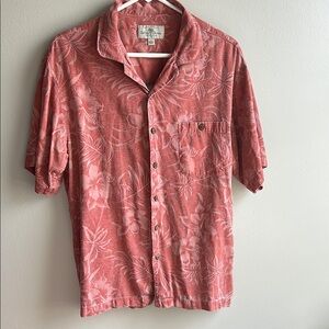 Men's Red Floral Short Sleeve Shirt
